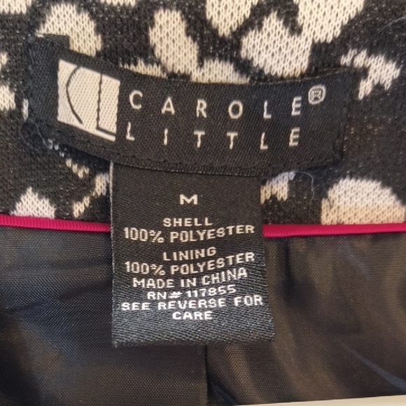 Carole Little Black Cream Textured Blazer - Picture 2 of 3